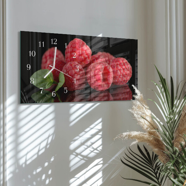 Horizontal wall clock Raspberries
