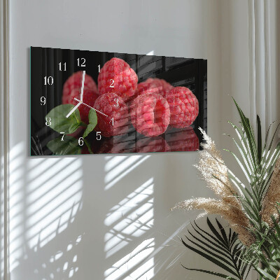 Horizontal wall clock Raspberries