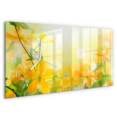 Horizontal wall clock Flowers