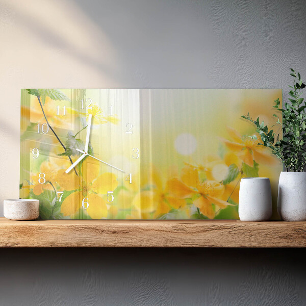 Horizontal wall clock Flowers