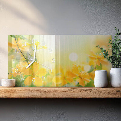 Horizontal wall clock Flowers