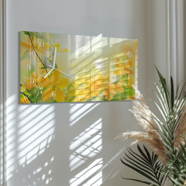 Horizontal wall clock Flowers