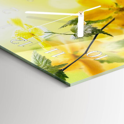 Horizontal wall clock Flowers