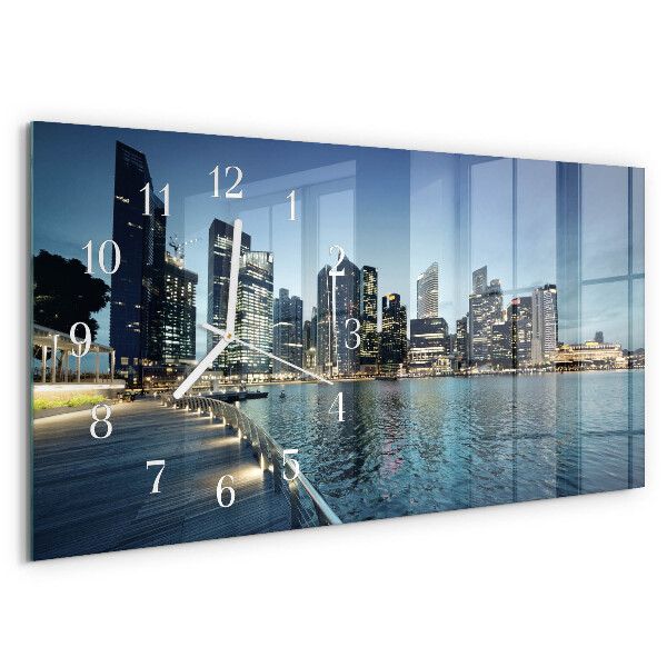 Horizontal wall clock City at night