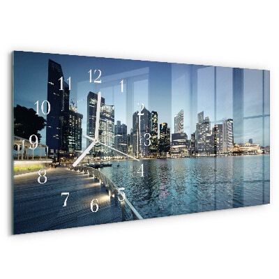 Horizontal wall clock City at night