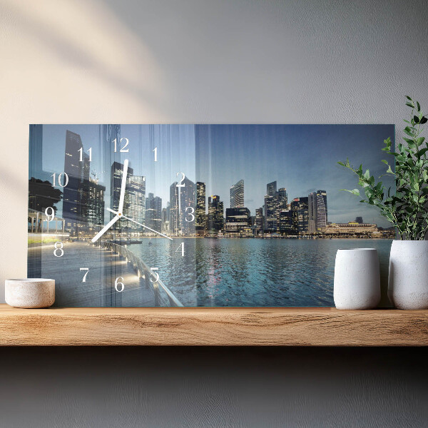 Horizontal wall clock City at night