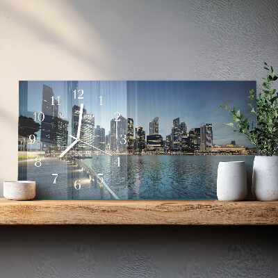 Horizontal wall clock City at night