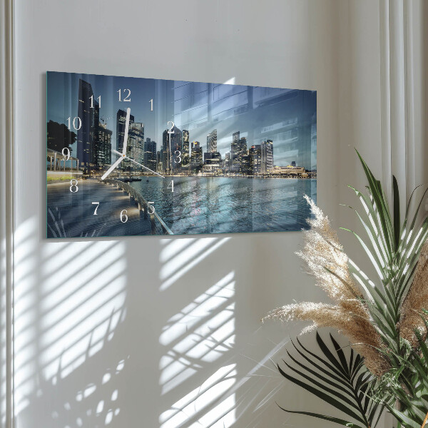Horizontal wall clock City at night