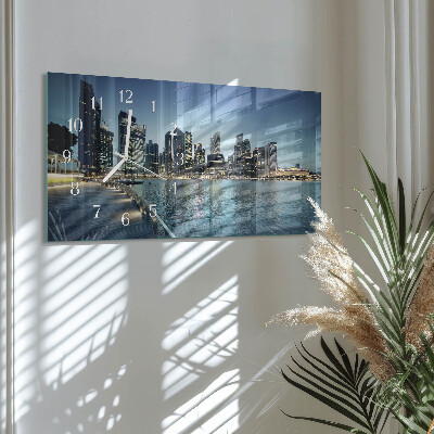 Horizontal wall clock City at night