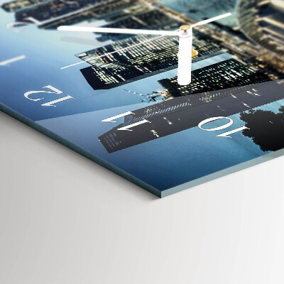 Horizontal wall clock City at night