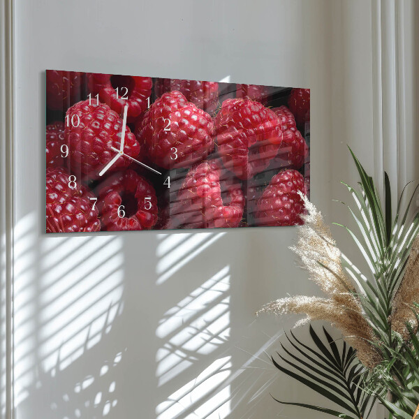 Horizontal wall clock Raspberries