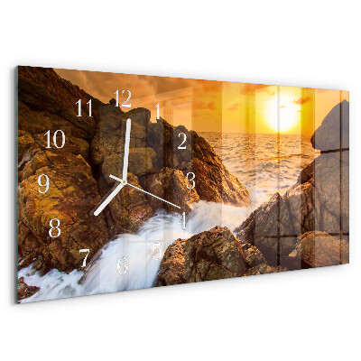 Horizontal wall clock Sunset