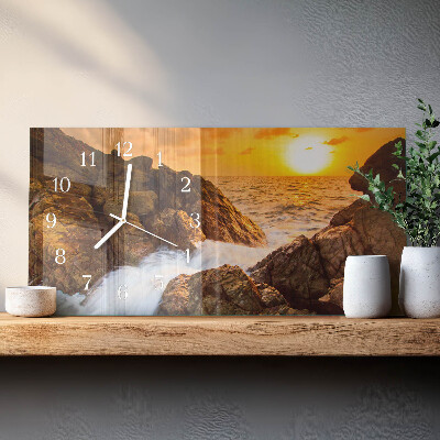 Horizontal wall clock Sunset