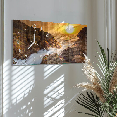 Horizontal wall clock Sunset