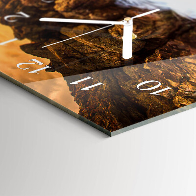 Horizontal wall clock Sunset