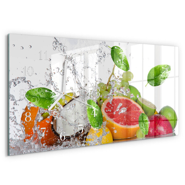 Horizontal wall clock Fruit on water