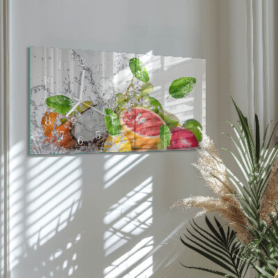 Horizontal wall clock Fruit on water
