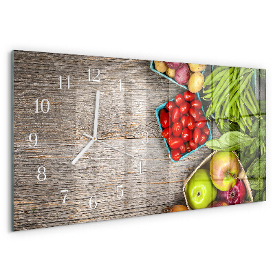 Horizontal wall clock Vegetables
