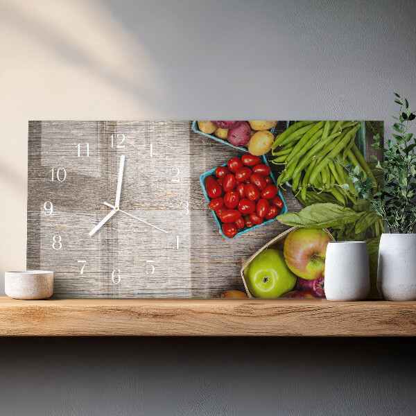 Horizontal wall clock Vegetables