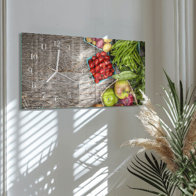 Horizontal wall clock Vegetables