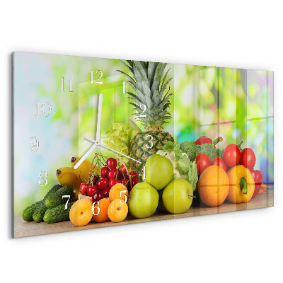 Horizontal wall clock Fruits and vegetables
