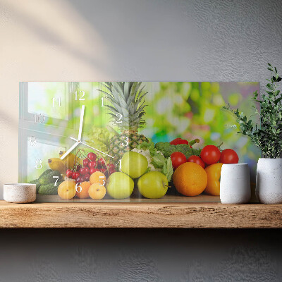 Horizontal wall clock Fruits and vegetables