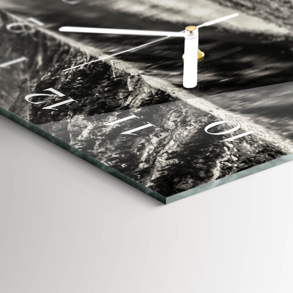 Horizontal wall clock Peaceful mountains