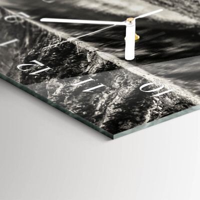 Horizontal wall clock Peaceful mountains