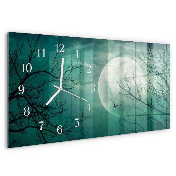 Horizontal wall clock Moon
