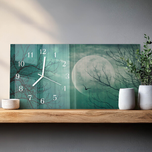 Horizontal wall clock Moon