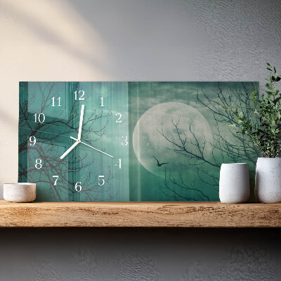 Horizontal wall clock Moon