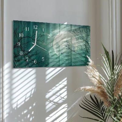 Horizontal wall clock Moon