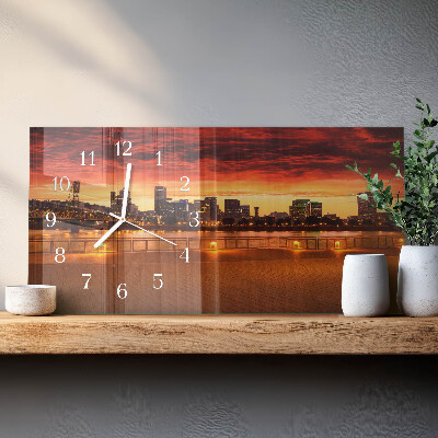 Horizontal wall clock Sunset