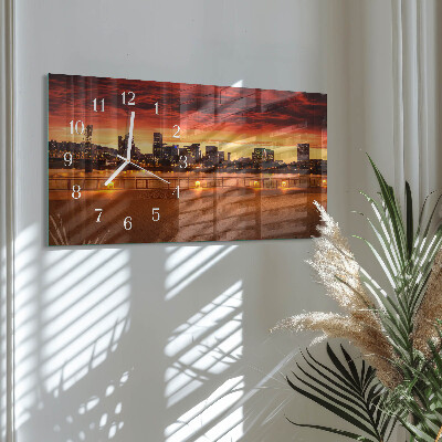 Horizontal wall clock Sunset