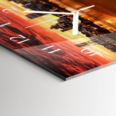 Horizontal wall clock Sunset