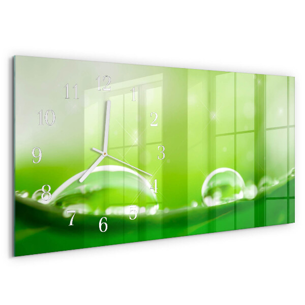 Horizontal wall clock Drops of water