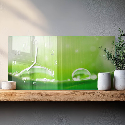 Horizontal wall clock Drops of water