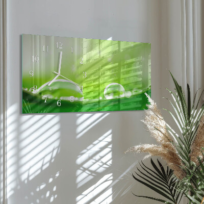 Horizontal wall clock Drops of water