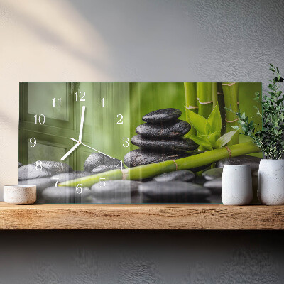 Horizontal wall clock Zen stones