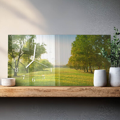Horizontal wall clock The greenery of nature