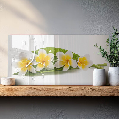 Horizontal wall clock Flowers