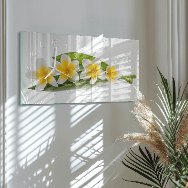 Horizontal wall clock Flowers