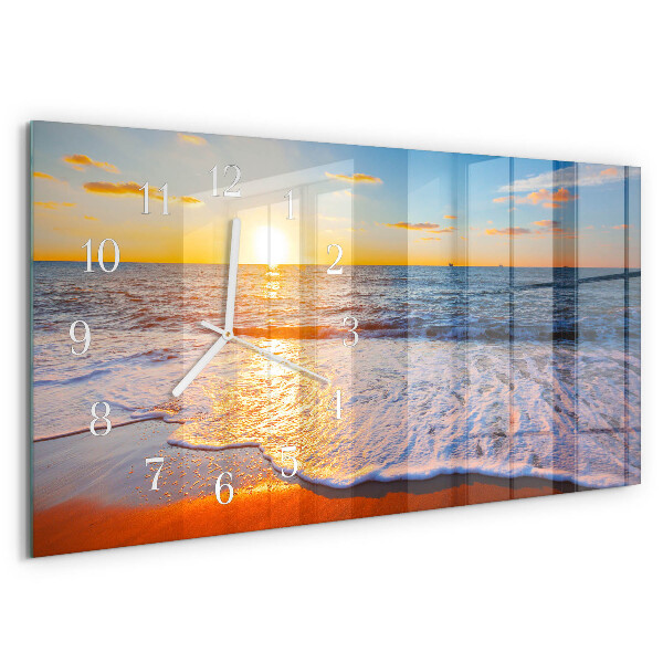Horizontal wall clock Sunset