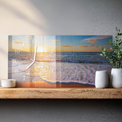 Horizontal wall clock Sunset