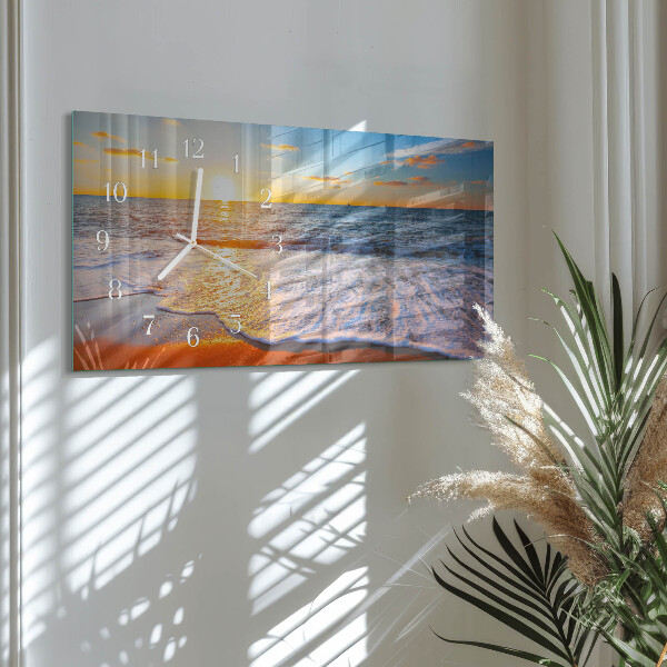 Horizontal wall clock Sunset
