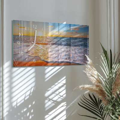 Horizontal wall clock Sunset