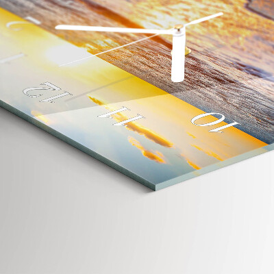 Horizontal wall clock Sunset