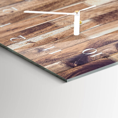 Horizontal wall clock Wooden boards