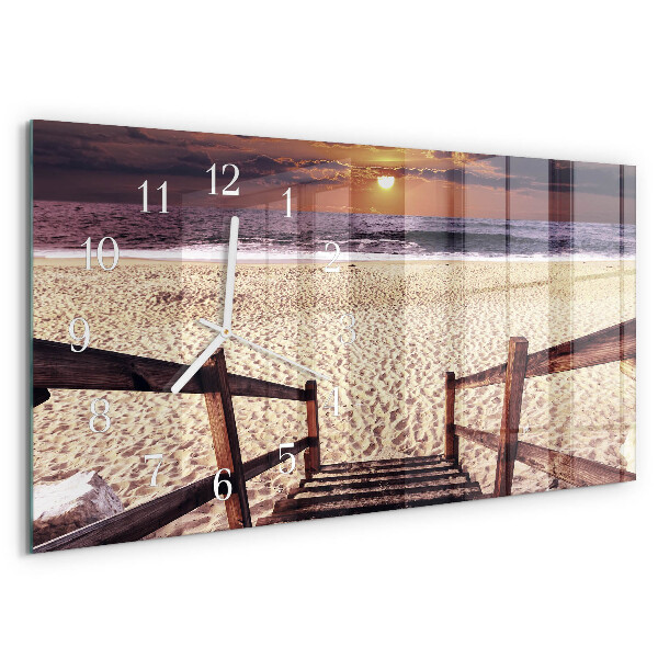Horizontal wall clock Stairs to the beach