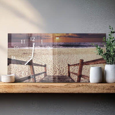 Horizontal wall clock Stairs to the beach